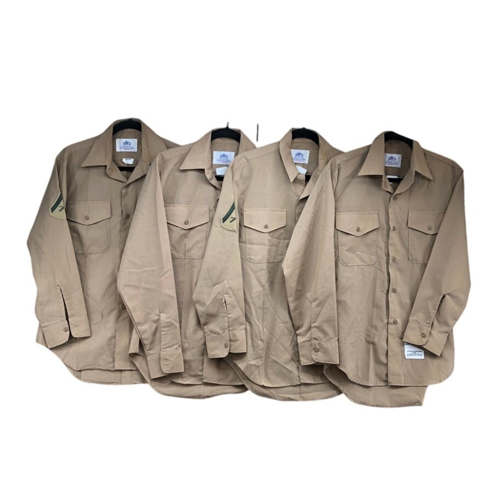 DSCP Valor Collection Military Shirt Lot Mens 15-15.5 Khaki Wool Blend Bundle
